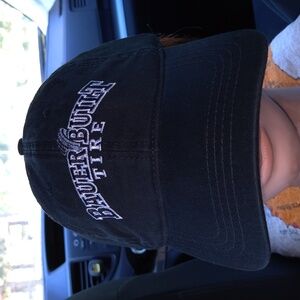 Bauer Built Tire Embroidered Logo Strap-on Cap Hat Black OSFA New